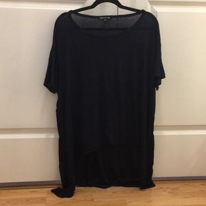 Dark navy high low jersey top